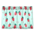 thumbnail image 7 of Yayeee Kitchen Curtains Tier Pair Light Filtering 27"x24" Rod Pocket Short Cafe Window Panel, Green Strawberry, 7 of 7