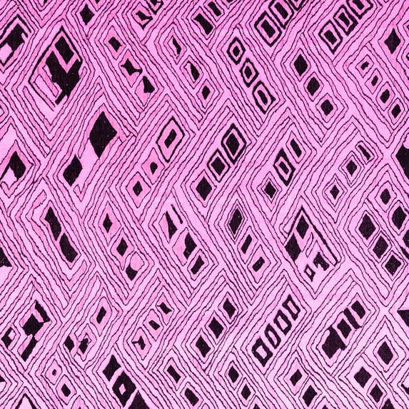 Ahgly Company Indoor Square Solid Pink Modern Area Rugs, 5' Square