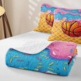 thumbnail image 4 of Erosebridal Cartoon Basketball Boys Girls Quilt King, Ice Cream Drip Ball King Coverlet Set, 3 Pieces, 4 of 7