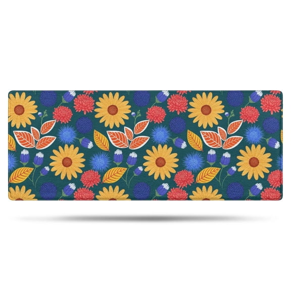 Pioneer Flower Floral Print Pattern Bathroom Rugs Mat, Non Slip Microfiber Bathroom Rug with Rubber Backing, Soft Mats for Bathroom Floor Tub Shower, 24"x60"