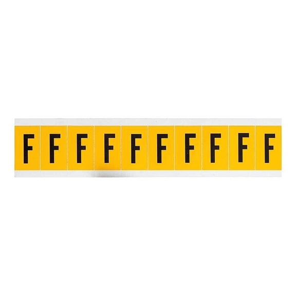 Brady Letter Label, F, 1-1/2in.Hx7/8in.W, Vinyl 1530-F