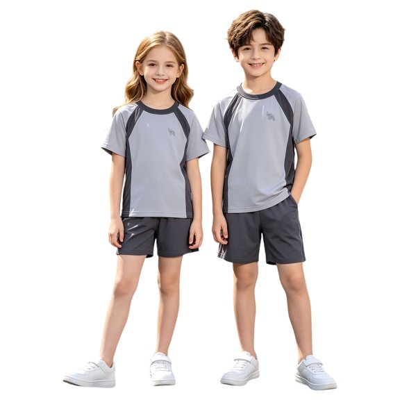 Jamsmile Toddler Girls Sets Sports Outfits Athletic Short Sleeve Tees And Shorts Gym 2 Piece Set Kids Girls Tracksuits