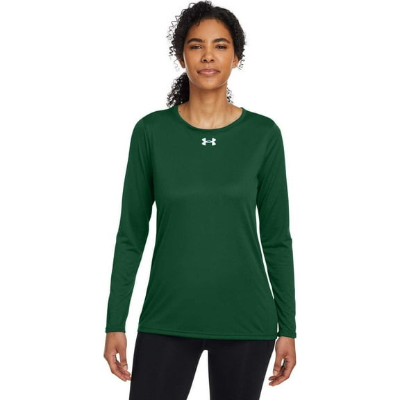 Under Armour 1376852 Ladies' Team Tech Long-Sleeve T-Shirt - Forest Green White