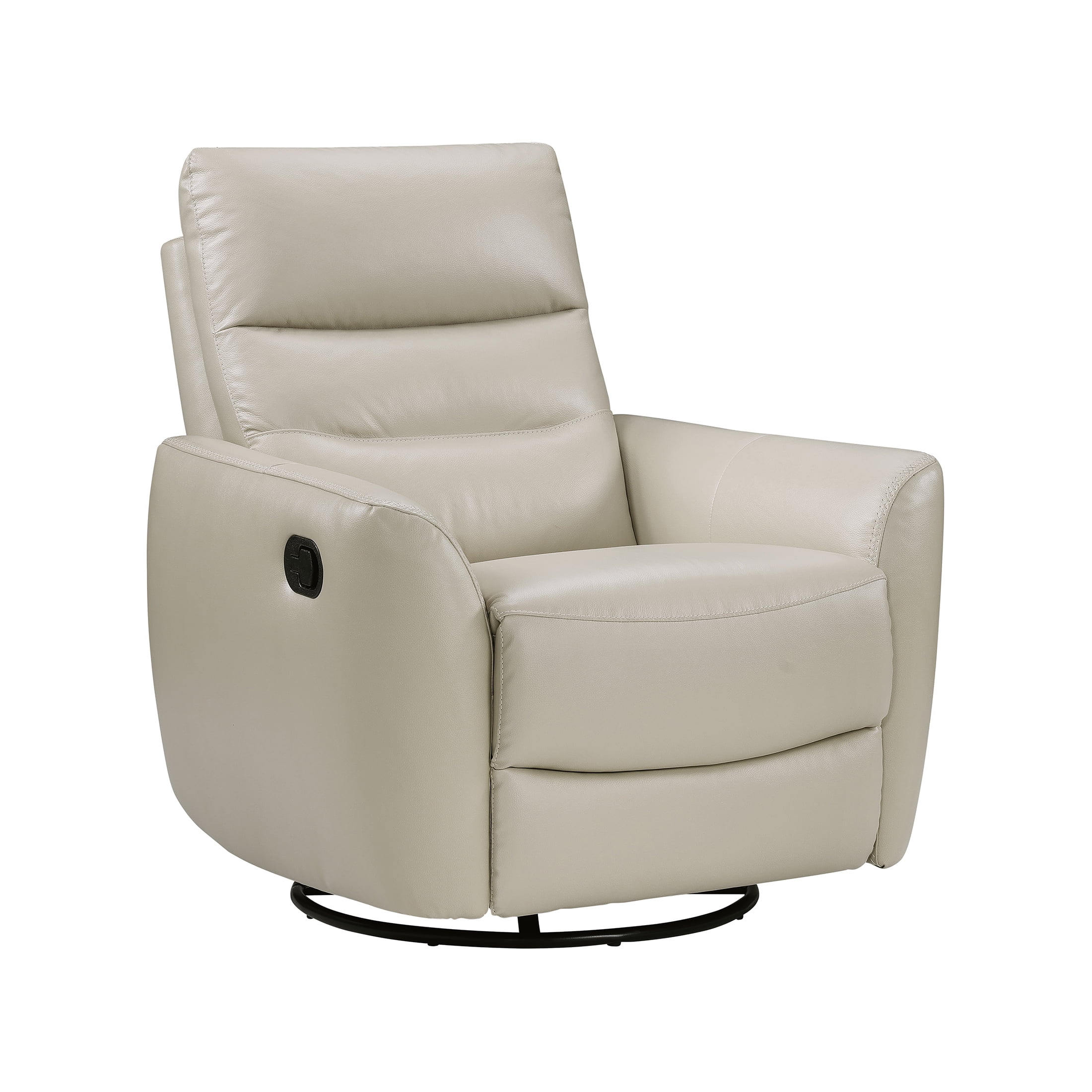 OakvillePark Ashwyn Bay Leather Match Swivel Glider Reclining Chair, Taupe