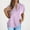 Pink, variant on ZZwxWA Women's 2025 Summer Casual Cap Short Sleeve Blouse Cotton Linen Solid Shirt with Notched V-Neck Womens Tops