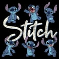 thumbnail image 2 of Men's Lilo & Stitch Distressed Poses Graphic Tee Black Small, 2 of 5