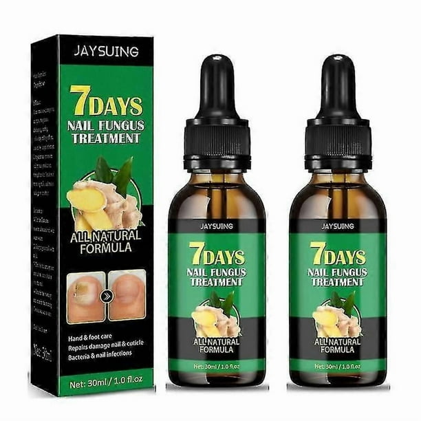 2x 30ml Ginger Nail Fungus Treatment, Onychomycosis Nails Care Repair Serum, Ginger Foot Anti-Fungal Liquid