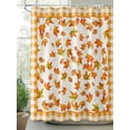 thumbnail image 2 of Fall Shower Curtain Maple Leaves Shower Curtains for Bathroom Thanksgiving Decor, Waterproof Polyester Shower Curtain Set with Hooks, Extra Long 72" x 96" Orange Plaid, 2 of 6