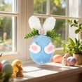 thumbnail image 6 of Twfbrm 3 Pcs Easter Bunny Hanging Ornaments, Easter Decorations 4.7 inch Pastel Flocked Easter Eggs with Bunny Ears, Shatterproof Spring Decorative Plush Eggs Pendants for Tree, Wall, Doors & Mantels, 6 of 9