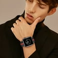 thumbnail image 6 of WFEAGL iWatch Series Design Bicolor Leather Apple Watch Strap 38mm 40mm 41mm Black Red, 6 of 6