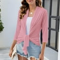 thumbnail image 6 of Taqqpue Cardigans for Women Casual Solid Color Front Open Blouse Shirts Loose Fit 3/4 Sleeve Lightweight Cardigans, 6 of 9