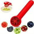 thumbnail image 1 of Get Creative in the Kitchen with our 1pc Grape Tomato Cherry Strawberry Cutter - No Blade, Green Multifunctional Vegetable and Fruit Cutter for Kids and Adults. Perfect Christmas Gift!, 1 of 5