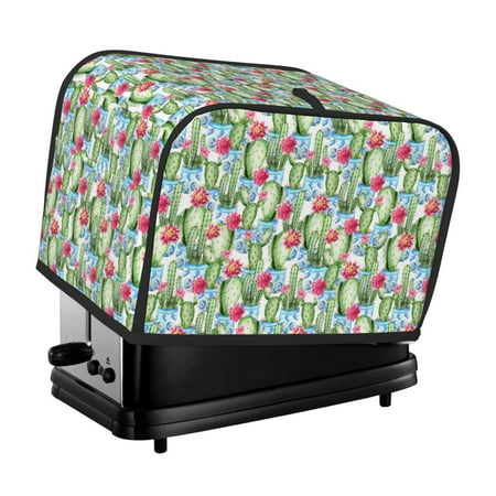 

KLL Flowers and Cactus Print 2 Slice Toaster Dust Covers Kitchen Small Appliance Cover with 2 Pockets Can hold Jam Spreader Knife & Toaster Tongs (11.4 x 7.9 x 7.5)