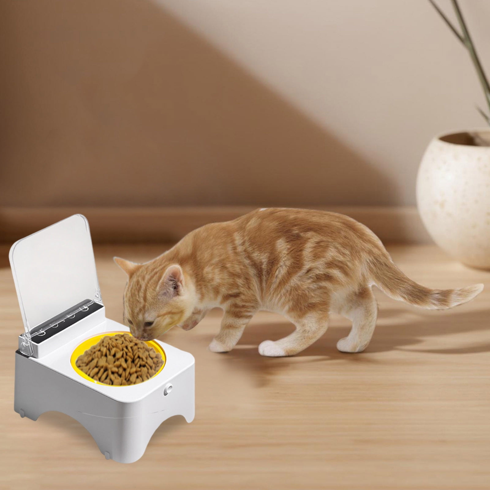 Smart Pet Feeder with Infrared Motion Sensor, Automatic Lid Cat Dog Food Bowl, Motion Activated Pet Food Dispenser, Keeps Food Fresh Ants Free, Rechargeable, for Small Medium Dogs Cats