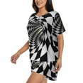 thumbnail image 2 of Picia 3D Vortex Illusion Pajamas Sets for Women Soft Short-Sleeved Pjs with Lounge Shorts Two Piece Sleepwear-Small, 2 of 9