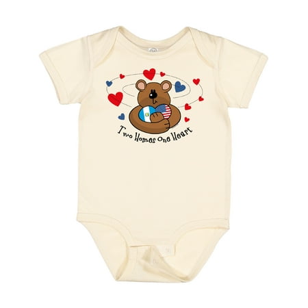 

Inktastic 2 Homes 1 Heart Guatemala Gift Baby Boy or Baby Girl Bodysuit