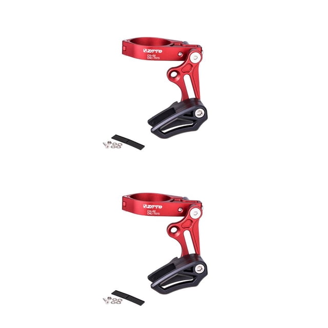 Eigraketly Guía de anillo de cadena de bicicleta, Protector de cuadro de bicicleta de montaña de aleación de aluminio, tensor de guía para Rojo 2piezas
