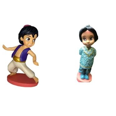 Aladdin & Princess Jasmine 3" Set Toddler Baby PVC Figure Wedding Cake Toppers