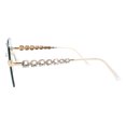 thumbnail image 4 of Rimless Square Sunglasses Womens Rhinestones Star Studded Shades Gold, Green, 4 of 4