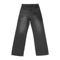 thumbnail image 5 of WERYOUNG Women's Casual Pants Solid Color High Waist Everyday Wear Relaxed Fit Wide Leg Denim Trousers Club Party Soft Breathable Jeans, 5 of 6