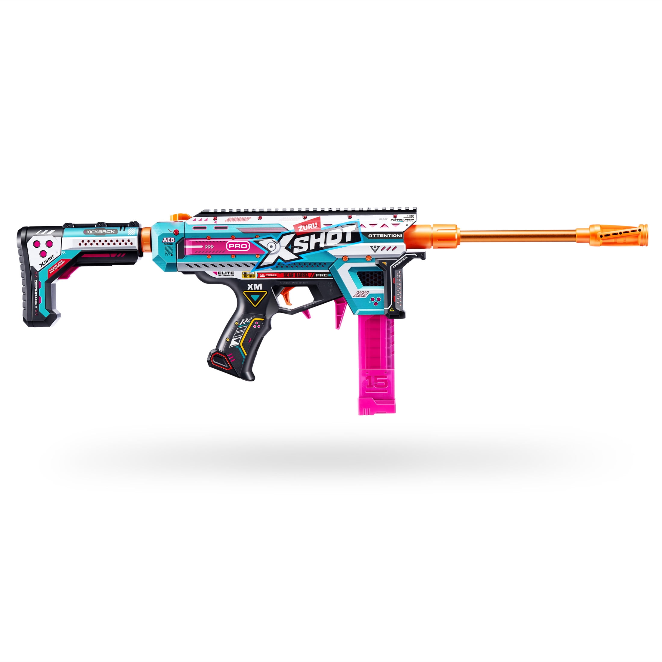 XSHOT Pro Motorized Piston Pump AEB (40 Darts) Motorized Outdoor Foam Blaster by ZURU for Ages 14+