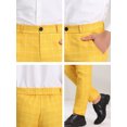 thumbnail image 6 of INSPIRE CHIC Men's Dress Plaid Printed Business Checked Pants 32 Yellow, 6 of 7