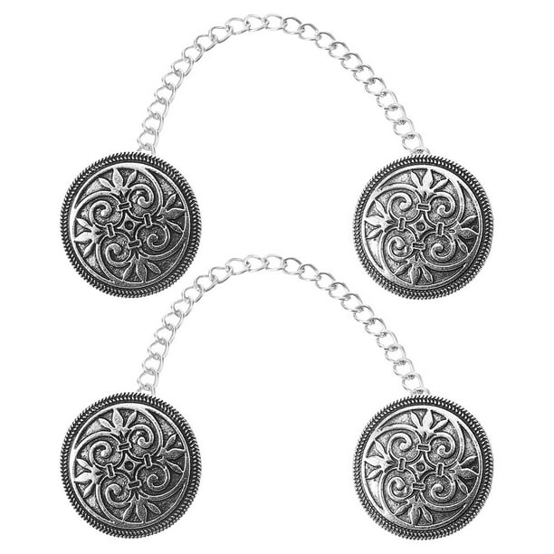 2 clips de suéter vintage Clips de cincha de cadena redonda para vestidos Clips de chal Clips de cincha de metal para cárdigans Clip de bufanda Clip de camisa de suéter Clip de cincha de vestido