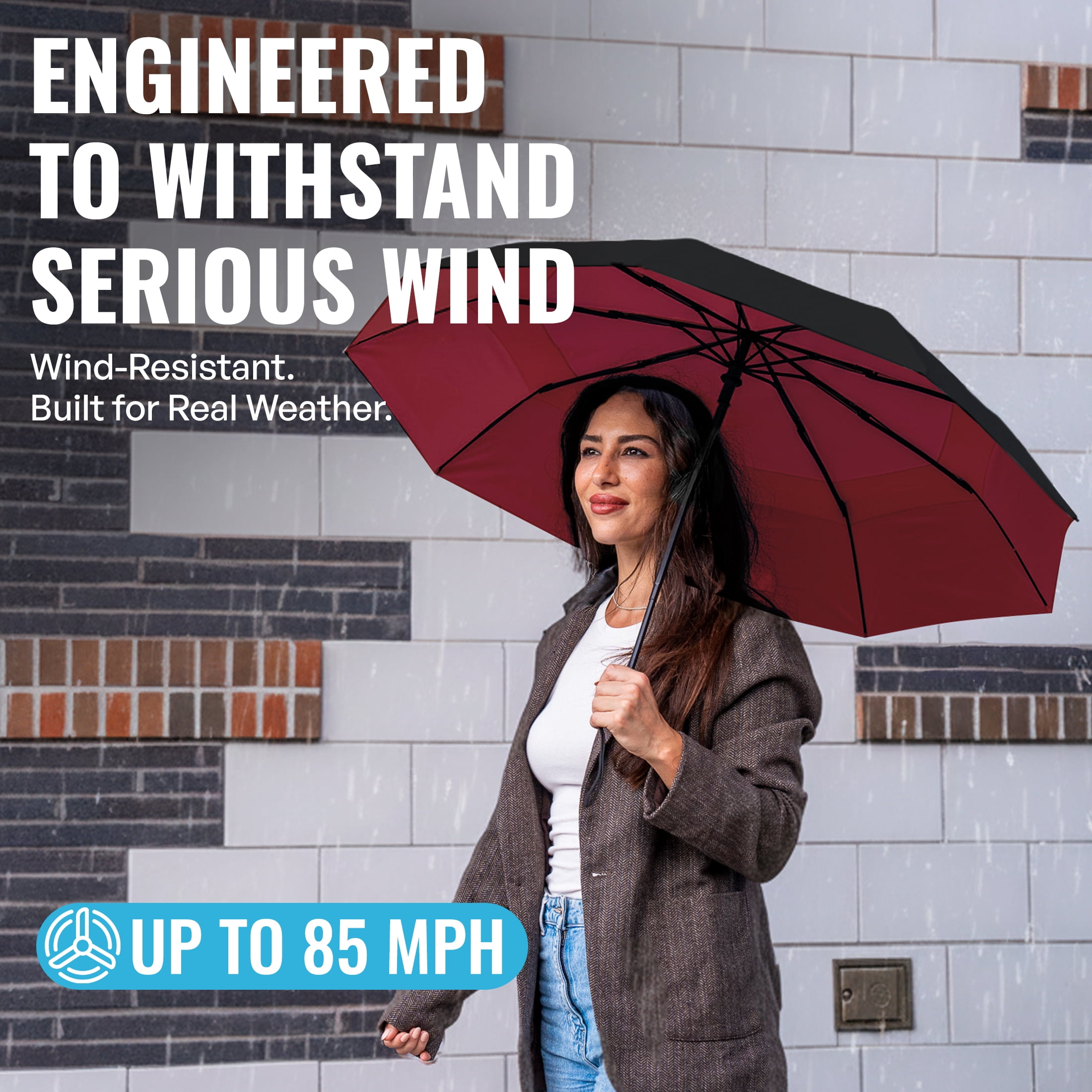 Repel Windproof Travel Umbrella, Auto Open Close Folding Umbrella Wind Tested to 100MPH
