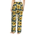 thumbnail image 3 of Naloa Sunflowers Print Women’s Ultra-Soft Comfy Pajama Lounge Pants with Pockets & Drawstring, 3 of 8