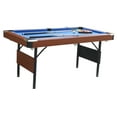 thumbnail image 2 of SEGMART 5.5 Ft Folding Pool Table for adults, Tennis Multigame Table, Multifunctional Billiard Table, Dining Table, Indoor Game Table, All Accessories Included, Brown with Blue Felt, 2 of 14