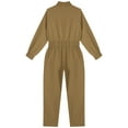 thumbnail image 6 of Jizyo Kids Girls Jumpsuit Long Sleeve Cargo Pants Rompers with Pocket One Piece Overalls Playsuit Outfits Khaki 8, 6 of 7
