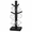 Square Base - Black, variant on 12.2" Wooden Mug Holder Tree with 6 Hooks, Countertop Coffee Cup Rack Stand, Black Walnut Cup Organizer for Coffee Mugs, Jewelry, Keys and Accessories