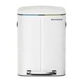 thumbnail image 1 of SONGMICS Trash Can, 2 x 20 L Garbage Can for Kitchen, Dual Compartment Metal Step Bin, with Plastic Inner Buckets, Soft-Close Lids, and Handles, Odour Seal, White, 1 of 7