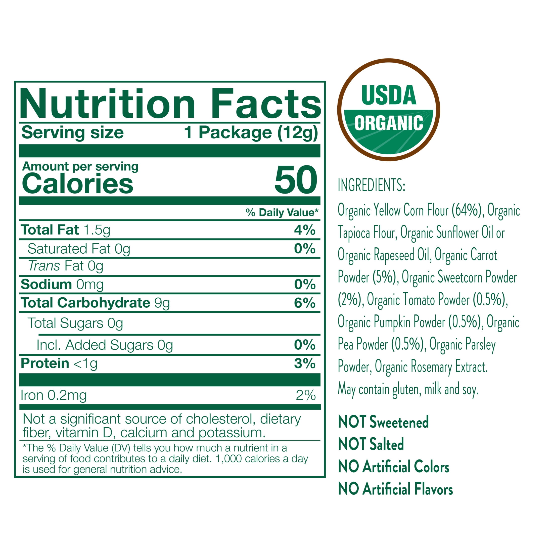 (2 pack) Little Bellies Organic Veggie Tubes, 0.42 oz