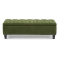 thumbnail image 3 of GZXS 51" Tufted Upholstered Boucle Storage Bench, Modern Large Flip-Top End of Bed Ottomans, for Bedroom, Window & Entryway (Green), 3 of 8
