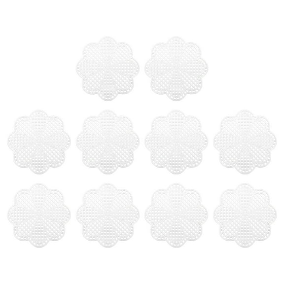 Plastic Mesh Canvas Sheets,10Pcs 3.12" Cross Needlework Blank Yarn Crafting,Flower Shape