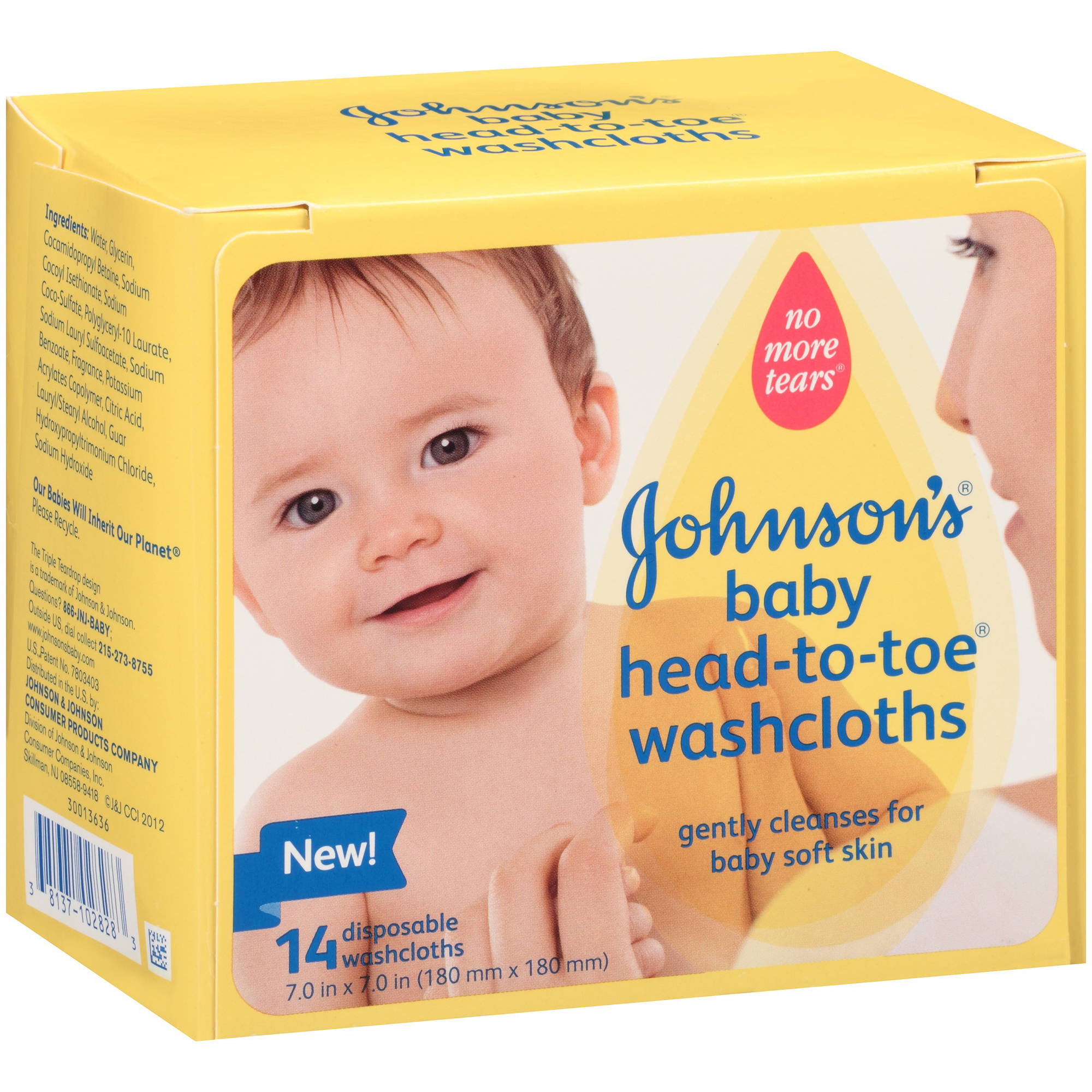 Johnson's Head-To-Toe Washcloths, 14 
