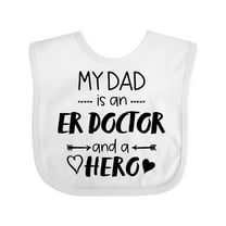 Inktastic My Dad is an Er Doctor and a Hero Boys or Girls Baby Bib