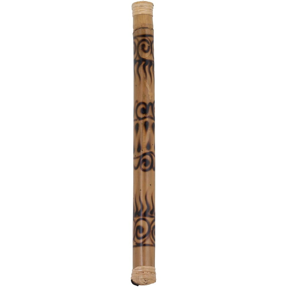 24 inches long Bamboo Rainstick with Burnt Spiral Design