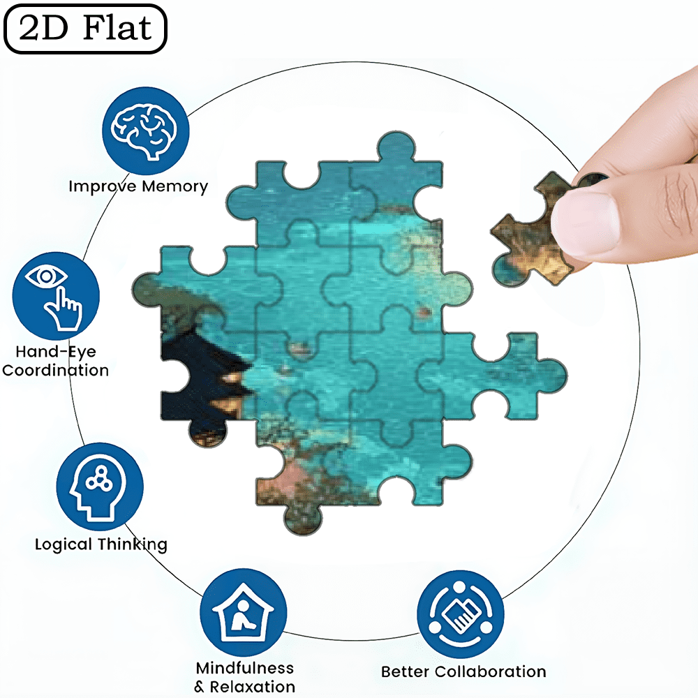 A Box of (1000pcs) Adult Puzzles, with Yanshui Ancient Residence Design, High Difficulty, Suitable for Adults, Family Entertainment. 29.4*19.6 in