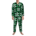 thumbnail image 3 of Sikiie Christmas Pattern At Buffalo Plaid Mens Pajama Set, Soft Warm Long Sleeve Sleepwear, Cozy Button-Down Pjs for Men-Large, 3 of 7