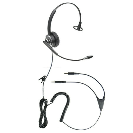 3.5 Mm Headset Adapter Microphone - Professional WordCommander 3.5 Dual Plug Voice to Text Stereo Voice Recognition Headset with Noise Cancelling Microphone for Improved Dictation Accuracy