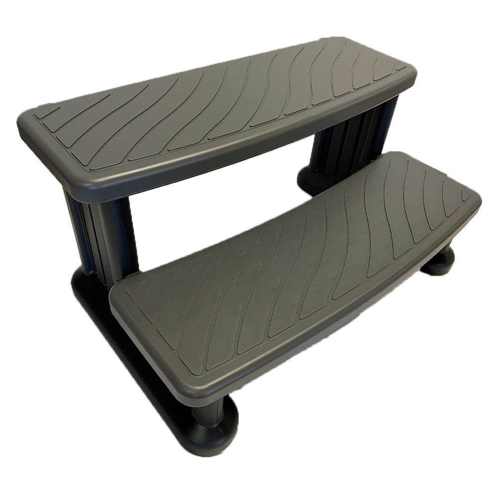 Puri Tech Universal Spa & Hot Tub Steps Dark Grey with Black Supports