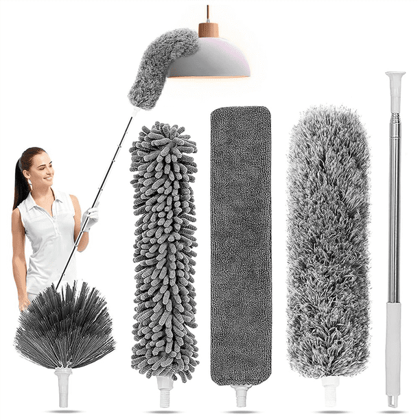 Kit de Plumeros 5 en 1 para Limpieza, Plumero con Poste Extensible