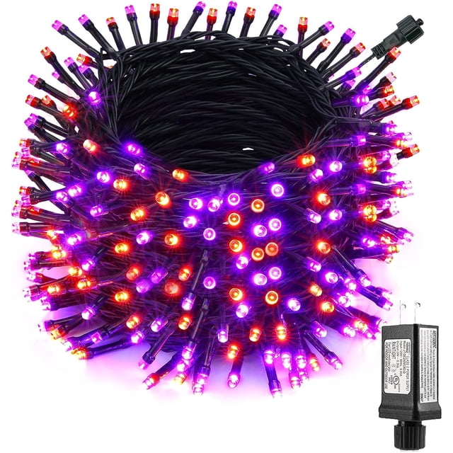 Luces de Halloween naranja y morado, luces LED de Halloween de bajo voltaje, 8 modos, n de luces para jard¨ªn, patio, interior, fiestas (naranja morado)