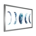 thumbnail image 2 of Designart 'Magic Blue Moon Phases On White' Bohemian & Eclectic Framed Art Print, 2 of 4