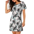 thumbnail image 2 of Balery Hawaii Palms Camisón de manga corta con cuello redondo para mujer, cómodo y elegante., 2 of 6