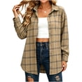 thumbnail image 4 of PFRNLF Flannel Plaid Shirts for Women Casual Loose Fit Long Sleeve Button Down Tops, 4 of 7