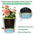 thumbnail image 5 of 3pack 6.5inch Self Watering Pots For Indoor Plants,flower Pots Planter With Drainage Holes And Wick Rope,green, 5 of 5