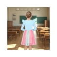 thumbnail image 5 of Sunny Fashion Girls Dress Rainbow Gradient Ruffle Shoulder Tulle Sparkly Gold Star Show Holiday Soft 6 Years, 5 of 7